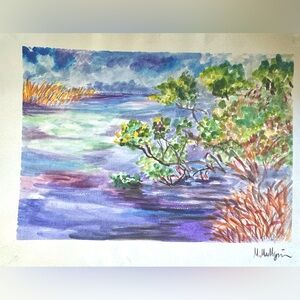 NEW Handmade Hand Crafted Original Watercolor Painting Home Decor Landscape Art